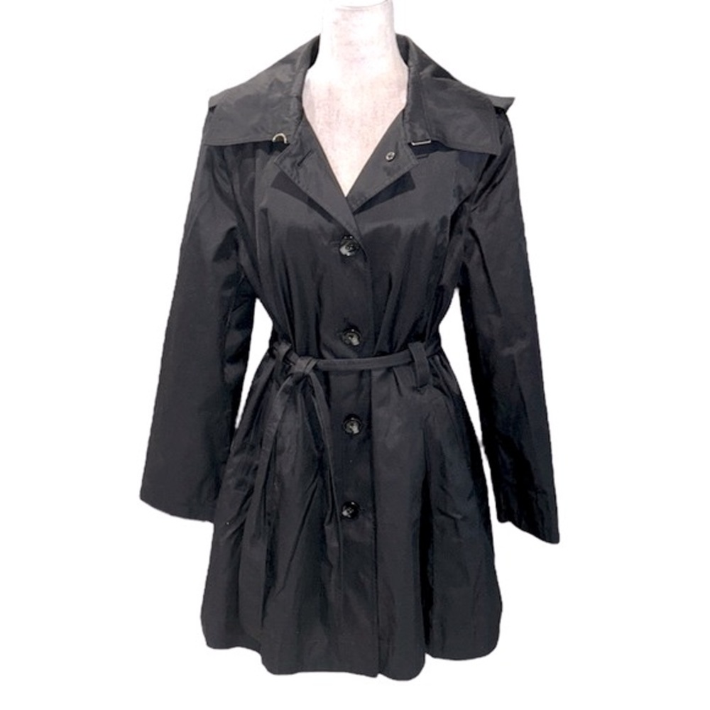 Avanti Black Belted Trench Coat Rain Jacket - XL